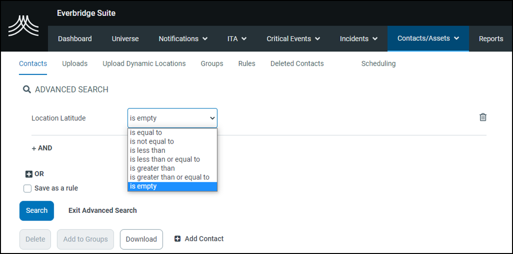 Filter Conditions for Empty Fields