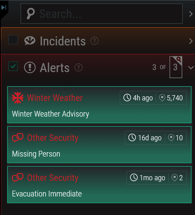 Selecting Alerts