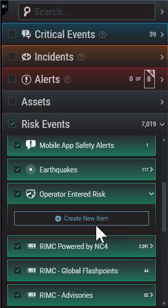 Operator Entered Risk Events