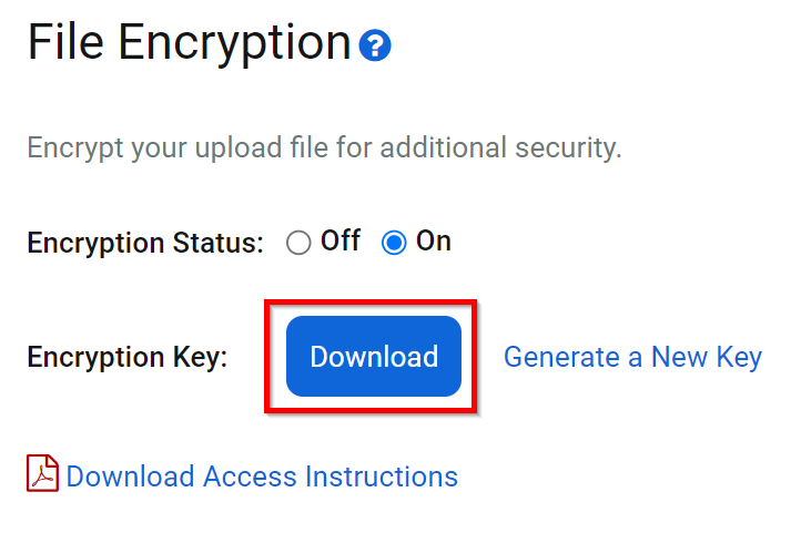 Downloading Encryption Key