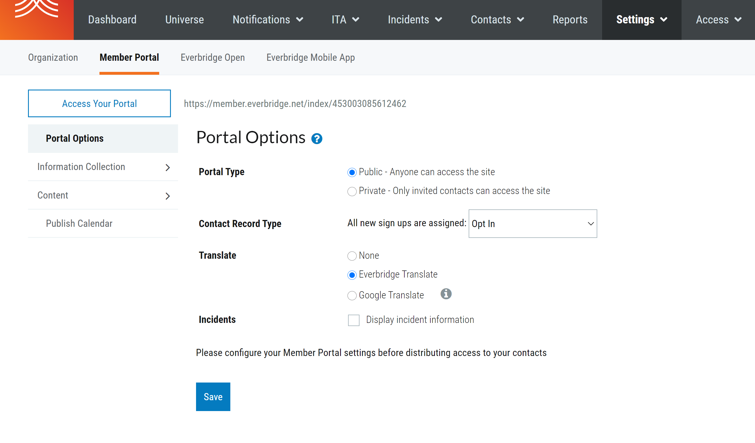 Portal Contact Record Type Selection