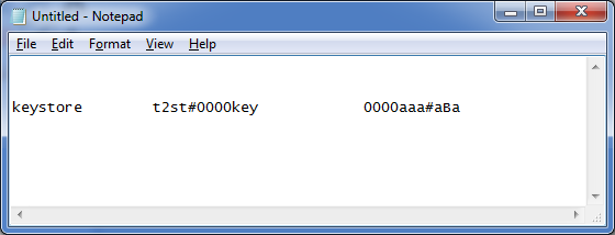 Keystore Text File Example