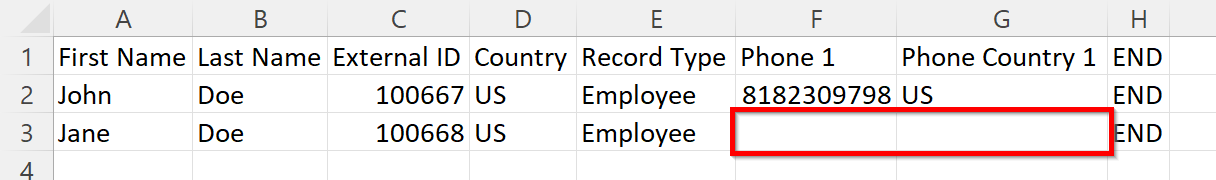 Phone column is empty for defined country - CSV Fixed