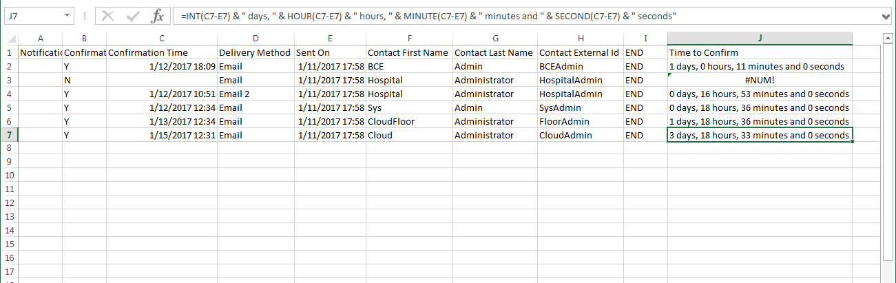 Confirmation Formula in Excel