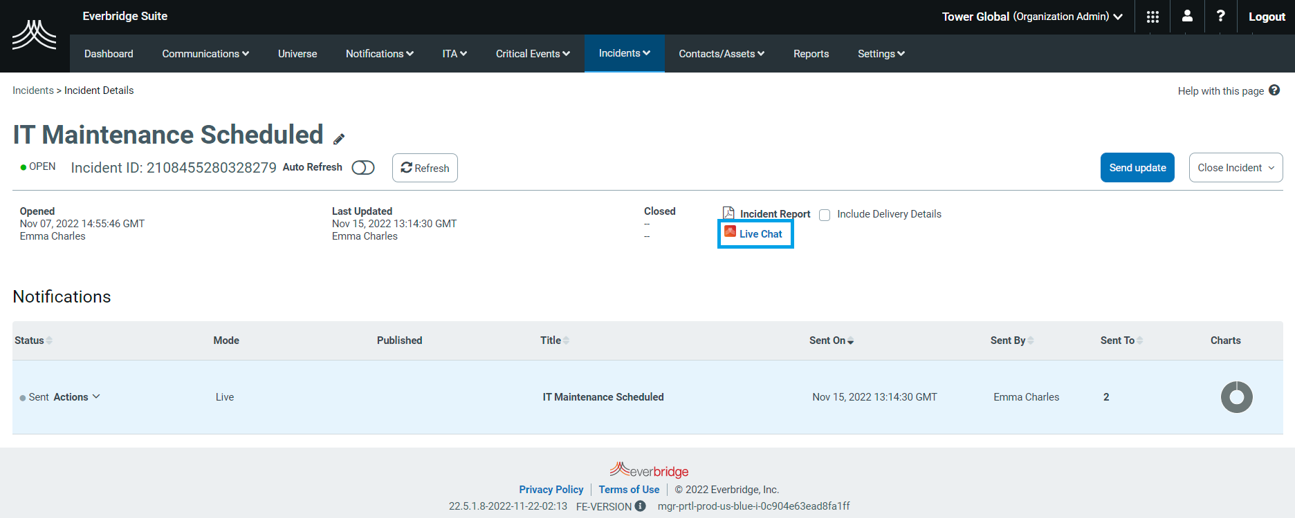 EBS How to Join an Incident Chat as an Everbridge User From the
